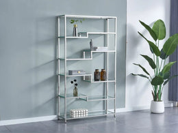 CHROME BOOKCASE 100X30X180CM