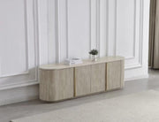 CALYPSO FULL TV UNIT WITH FULL TRAVERTINE CERAMIC TOP , MDF STRUCTURE , 4 DOORS 180X40X60CM