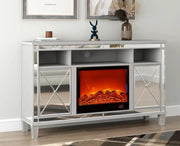 MUEBLE DE TV SPEZIA CON CHIMENEA CON 2 CAJONES Y ESTRUCTURA DE MDF CON ESPEJO 150X40X90CM