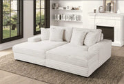 CELIA SOFA THICK CORDUROY FABRIC 3 SEATER WITH OFF WHITE  / LIGHT BEIGE 250X180X77CM
