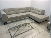 SIENNA RIGHT CORNER SOFA WITH BEIGE FABRIC WOODEN STRUCTURE , FABRIC UPHOLSTERY