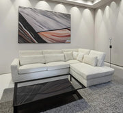 MARBELLA RIGHT CORNER SOFA WITH BEIGE COLOR AND CUSHIONS AND 100% SYNTHETIC FABRIC 315X230 CM