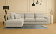 LE BRISTOLA LEFT CORNER SOFT WITH WOODEN STRUCTURE AND BEIGE CORDUROY FABRIC WITH RIBBED TEXTURE 315X230 CM
