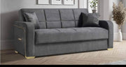 ROMA 3 SEATER SOFA/CAMA WITH GREY  VELVET 215X82X88CM