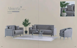ALMERIA LIVING ROOM SOFA BED SET 3+2+1 WITH GREY COLOR