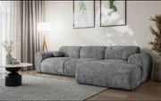 CLOUD RIGHT CORNER SOFA WITH GREY COLOR, CLEAN LINES AND CONTEMPORARY STYLE AND 2 CUSHIONS AND 290X180X100CM