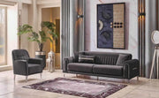 ORION SOFA CONVERTIBLE SET WITH GREY VELVET 3+2+1 218X88X88CM