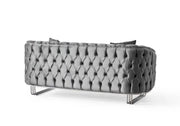 ARTEMIS SOFA WITH GREY VELVET WITH SILVER FINISHING AND CUSHIONS  3+2+1 ( 3 SEATER 229X90X80CM / 2 SEATER 169X90X80CM / 1 SEATER 109X88X73CM)