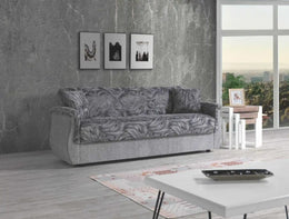 BUKET CONVERTIBLE 3 SEATER SOFA WITH  GREY  PRINTED DESIGN 215X80X80CM