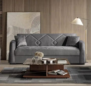 MONA 3 SEATER CONVERTIBLE SOFA WITH ELEGANT DESGIN IN GREY COLOR 215X80X80CM