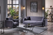ABIDJAN CONVERTIBLE SOFA WITH GREY AND FINISHING TOUCH SILVER AND BEAUTIFULL CUSHIONS 3+2+1 ( 3 SEATER 218X88X88CM / 2 SEATER 158X88X88CM / 1 SEATER 98X88X88CM)