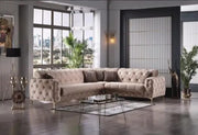 VALENCIA CONVERTIBLE SOFA WITH ELEGANT BEIGE AND GOLD CONTRAST WITH CUSHIONS