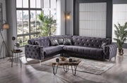 VALENCIA CONVERTIBLE SOFA WITH ELEGANT GREY AND SILVER CONTRAST WITH CUSHIONS