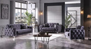 SOFÁ CONVERTIBLE VALENCIA CON ELEGANTE CONTRASTE GRIS Y PLATA CON COJINES 3+2+1 (3 PLAZAS 235X100X80CM / 2 PLAZAS 170X100X80CM / 1 PLAZA 118X100X80CM)