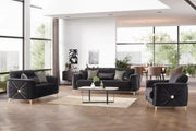 SOFÁ CONVERTIBLE RADISSON DE TERCIOPELO NEGRO CON ACABADO DORADO 3+2+1 (3 PLAZAS 240X100X80 CM / 2 PLAZAS 170X100X80CM / 1 PLAZA 110X100X90CM)