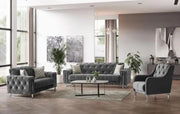 PUNTO CONVERTIBLE SOFA WITH GREY AND SLIVER AND WITH ELEGANT COUSHIONS 3+2+1 ( 3 SEATER 240X100X80CM 2 SEATER 170X100X80)