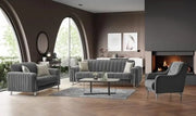LINES CONVERTIBLE SOFA IN GREY AND SILVER  TOUCH 3+2+1 ( 3 SEATER 235X90X85C/2 SEATER 170X90X85CM / 1 SEATER 70X90X90CM)