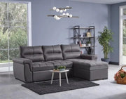 SOFÁ KANSAS GRIS CON ALMACENAMIENTO Y OPCIÓN DE CAMA PARA MAYOR COMODIDAD 260X100X170CM