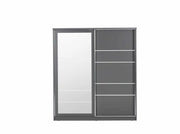 IBIZA WARDROBE IN GREY AND WHITE FEATURES WITH 2 SLIDING DOORS WITH MIRROR 160X60X200CM
