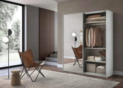 VENUS WARDROBE WITH 2 SLIDING DOORS WITH WHITE AND WITH MIRROR FEATURES WITH 180X60X200CM