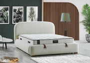 LA BASE FELIX DE 160X200CM EN BEIGE COMBINA DISEÑO ELEGANTE Y CONFORT SUPERIOR. SU ELEGANTE CABECERO Y AMPLIO ESPACIO PARA DORMIR INCLUYE CANAPÉ Y ES SIN COLCHÓN.