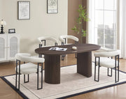 NUEVA MESA DE COMEDOR ANNA CON BASE Y TABLERO EFECTO NOGAL QUE CREAN UN DISEÑO CÁLIDO Y ELEGANTE. MEDIDAS: 180X90X75CM