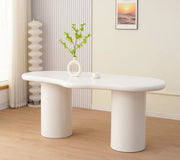MESA DE COMEDOR CURVE EN BLANCO CON UN MODERNO DISEÑO CURVO Y UN ACABADO LIMPIO Y ELEGANTE. MEDIDAS: 180X90X75CM