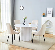 MESA DE COMEDOR FLOWER EN BLANCO, CON UN DISEÑO MODERNO Y ELEGANTE CON ACABADO LIMPIO. 120X75CM