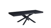 MESA DE COMEDOR EXTENSIBLE BALNI CUENTA CON UNA BASE DE METAL NEGRO Y UNA TAPA DE MESA CON ASPECTO DE MADERA NEGRA QUE COMBINA UN ESTILO MODERNO Y DURABILIDAD 140/200X90X75CM