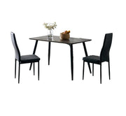LA MESA DE COMEDOR AMMO CUENTA CON UNA TAPA DE NOGAL CON PATAS NEGRAS QUE COMBINAN LA CALIDEZ NATURAL CON UN DISEÑO MODERNO DE 120X70CM