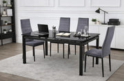 MESA DE COMEDOR EXTENSIBLE 110/170 X70X75CM CUENTA CON UNA TAPA NEGRA Y PATAS NEGRAS.