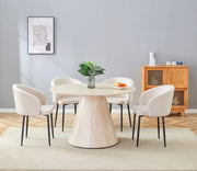 MESA DE COMEDOR ROSALIA DE 120 CM CON TAPA EFECTO TRAVERTINO Y PATAS A JUEGO.