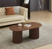 LA MESA DE CENTRO KINSHASA 120X60X45CM CUENTA CON UNA TAPA DE MADERA CON EFECTO NOGAL Y PATAS METÁLICAS A JUEGO.