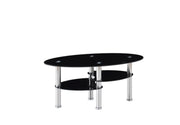 GAME STYLE 100X50X45CM COFFEE TABLE FEATURES A SLEEK BLACK FINISH WITH A SILVER FEETS.