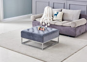 COFFEE TABLE WITH 2 DRAWERS ,SILVER AND GREY FINISH MEASYRING 80X800X43CM