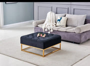 COFFEE TABLE WITH 2 DRAWERS GOLD AND BLACK FINISH MEASURING 80X80X43CM