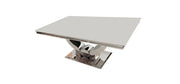 MESA DE CENTRO TROFY CON TAPA ACABADO BLANCO Y PATAS PLATEADAS DE 120X70X49CM