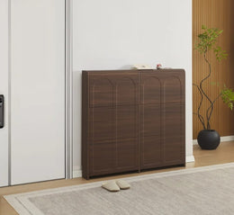 BEYROUTH SHOE CABINET WITH WALNUT EFFECT MEASURING 112X120X17CM