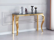 BAROQUE CONSOLE TABLE WITH GOLD FINISH GLASS AND BLACK MARBLE MEASURING120X40X78CM