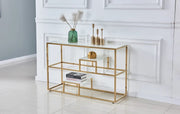 ROMY GOLD FEETS CONSOLE  WITH WHITE MARBLE  120X40X80CM