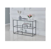 MUEBLE RECIBIDOR ROMY NEGRO CON MÁRMOL BLANCO 120X40X80CM