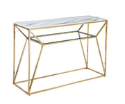 CHERYL GOLD CONSOLE WITH WHITE MARBLE 120X40X78CM