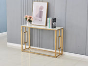 SOPHIE GOLD CONSOLE WITH WHITE MARBLE 120X40X78CM