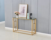 SOPHIE GOLD CONSOLE WITH TRANSPARENT GLASS TOP 120X40X78CM