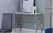 MAJESTIQUE SILVER CONSOLE WITH WHITE MARBLE 120X40X78CM