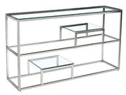 ROMY CONSOLE WITH SHELF IN SILVER TRANSPARENT 120X40X80CM