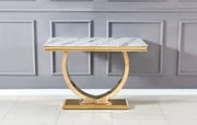 OMEGA GOLD CONSOLE WITH WHITE MARBLE 120X40X78CM