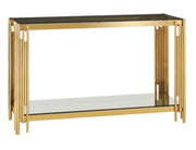 FLUTE GOLD DESIGN BLACK MARBLE CONSOLE MEASURING 120X40X78CM