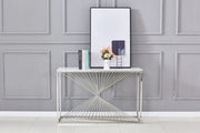 BRITTANY SILVER FINISHING CONSOLE WITH WHITE MARBLE 120X40X78CM