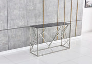 GEOMAG SILVER OUTING AND BLACK MARBLE CONSOLE 120X40X78CM